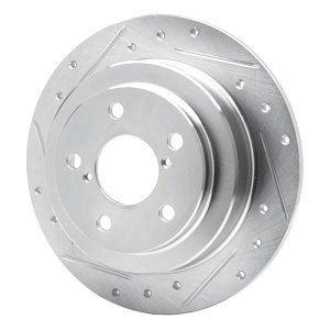Saab 9-2X Brake Rotor (1) - Rear Left - R1 Concepts - Drilled & Slotted - Silver - `90-`08